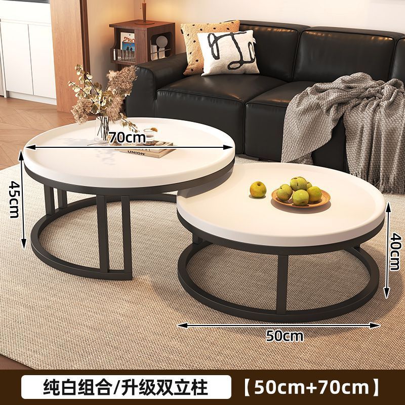 实木茶几客厅家用2025新款轻奢高级感极简小户型家用边几圆形茶几|undefined
