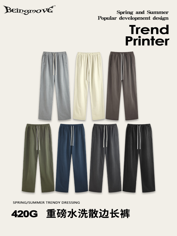 2025 otoño retro marca de tendencia suelta vertical pantalones deportivos para hombres y mujeres pantalones deportivos casuales de moda para hombres