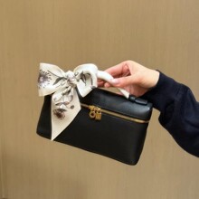 高定里外全皮LP19饭盒包真皮单肩斜挎包半手缝钢五金手提化妆包女
