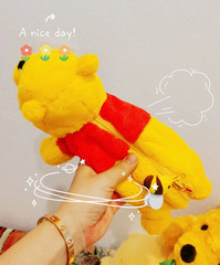 東迪原單噗噗小蜜蜂筆袋少女心大容量收納毛絨學習文具盒卡通創意