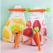 韩式5个装胡萝卜密封夹食品袋封口夹 塑料卡通零食袋密封条带磁铁