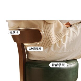 Solid wood rotary stool home living room backrest low stool door soft bag shoe changing stool modern simple casual stool 5