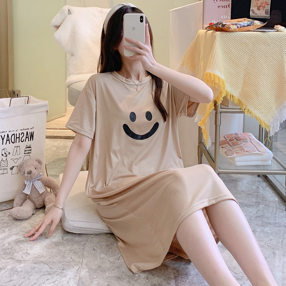 Pijamas de verano de mangas cortas y largas de dibujos animados lindas niñas sonrientes casuales ropa de casa se puede usar fuera