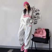 美式运动服套装女学生春秋宽松时尚洋气卫衣网红街头休闲两件套潮