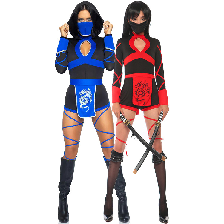 thumbnail image 1 of Disfraces de Halloween 2024 S-XXL Disfraz de samurái femenino Uniforme ninja japonés de dragón Disfraz de ninja de dragón Disfraz de Halloween, 1 of 5