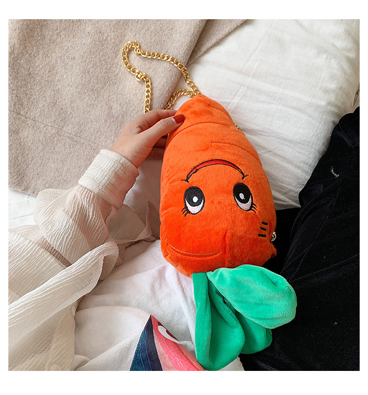 Cute Carrot Shoulder Messenger Plush Bag Wholesale Nihaojewelry display picture 70