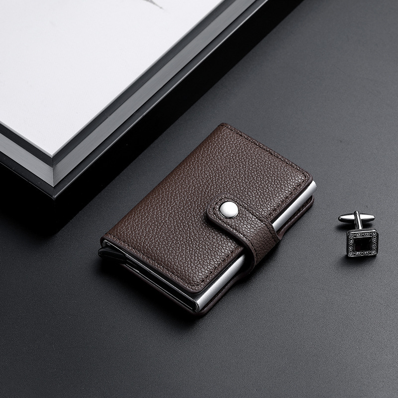 Nuevo tipo de metal automático pop-up bolsa de tarjetas para hombres y mujeres, cartucho anti-magnetizado, caja de tarjetas exquisita y simple, ultra-delgada