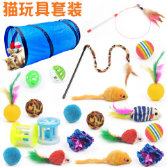 Cat toy set combo including sisal ball, cat wand, cat tunnel, and 21 pieces of cat supplies Amazon pet supplies