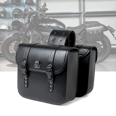 Punk Motorcycle Bag Harley Cruise Prince Car Modified Side Bag Motorcycle Tool Side Bag Saddle Bag Side Bag (Motosiklet ləvazimatları və aksesuarları) - fbg341bk-pair