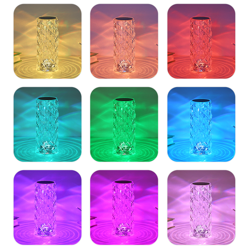 Crystal Rose Atmosphere Table Lamp Bedroom Bedside Lamp LED Night Light Romantic Ins Style Internet Famous Mood Light Gift 