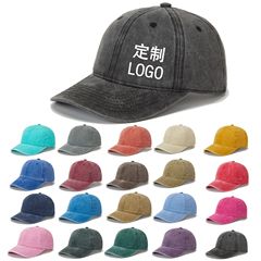 コーティング水洗い帽子ハンチング帽デニム野球帽春夏百合レトロソフトトップ日焼け止め野球帽