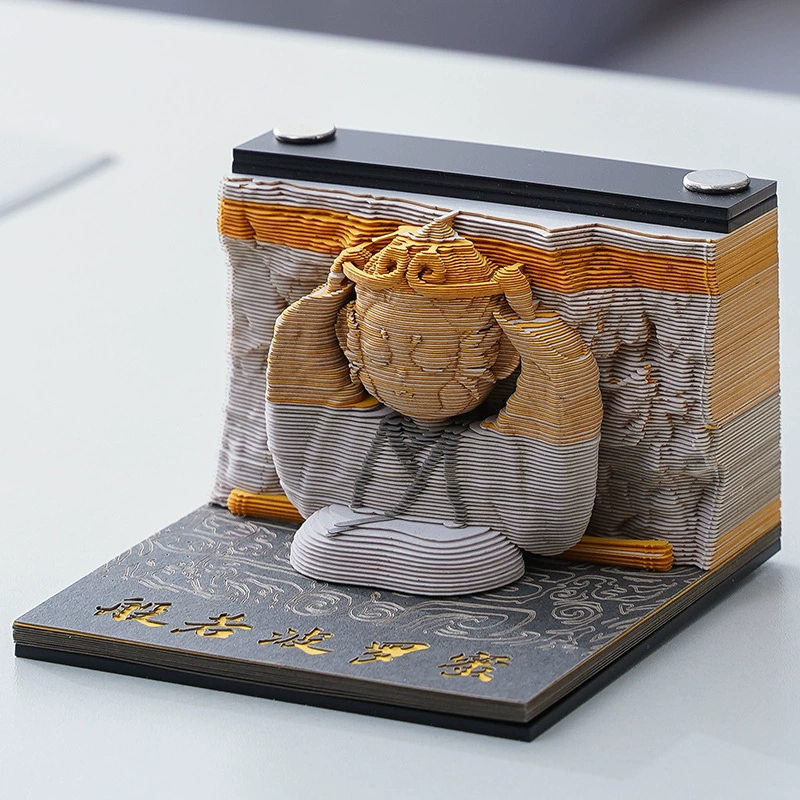 3D бумажная резьба трехмерные липкие заметки вручную разрезанный календарь креативное искусство исцеление и unzip подарочная распечатка календаря вручную разрезанный календарь