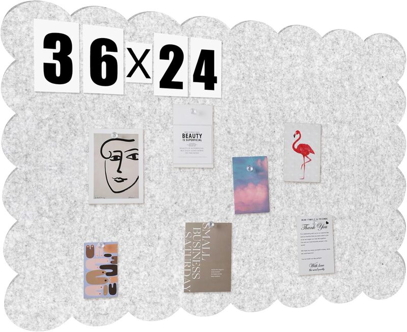 Mooliwe Fan-Shaped Felt Bulletin Board Photo Wall Message Board Foldable Light Gray Cork Board Mooliwe Fan-Shaped Felt Bulletin Board Photo Wall Message Board Foldable Light Gray Cork Board