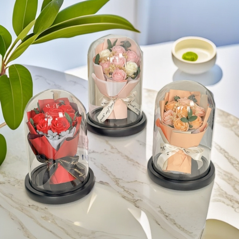 Cross-Border Eternal Flower Rose Gypsophila Dried Flower Goddess Day 520 Chinese Valentine's Day Bouquet for Girlfriend Soap Flower Gift