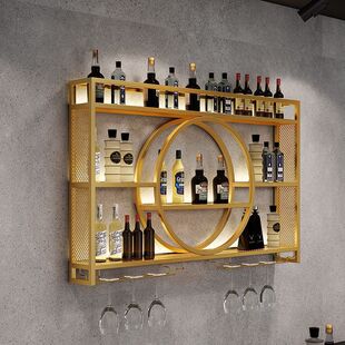 Iron Bar Wine Rack Disassembly and Assembly Wall Display Cabinet Storage Rack Wall Restaurant Wall-Mounted Modern Wine Rack