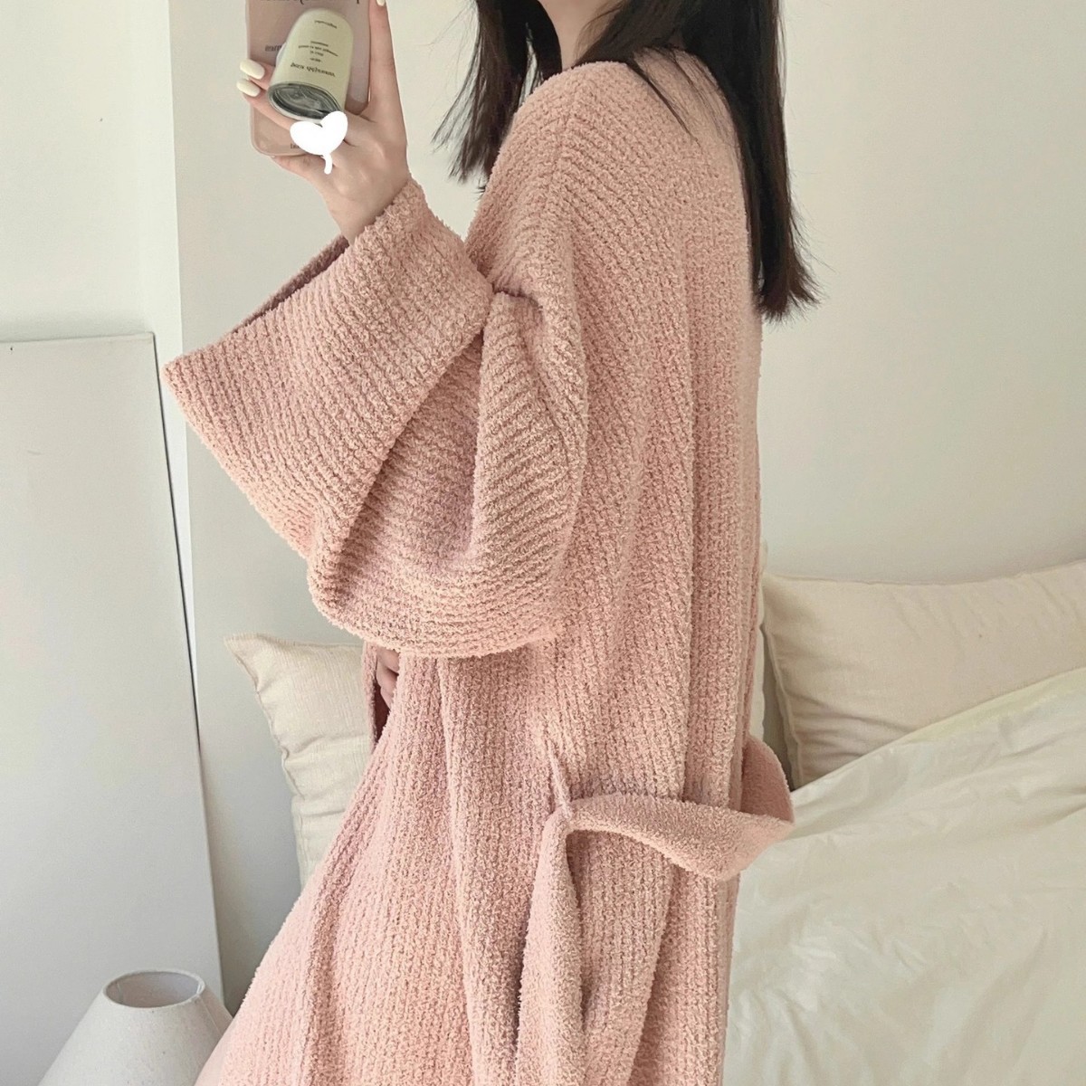 겨울 여성용 프랑스 고급 잠옷, 순수 벨벳 가디건, 순수 정욕 스타일 잠옷, 플러시, 소프트, 홈웨어, 잠옷