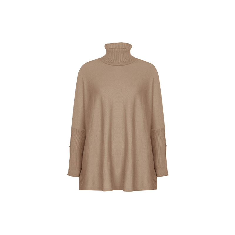Pull à col roulé mi-long de couleur unie pour femme, nouvelle mode d'automne_voghion.com