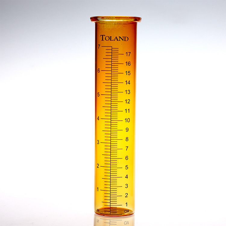 玻璃厂家直供量雨器45*204mm平底翻口 户外用品带刻度雨水计量筒