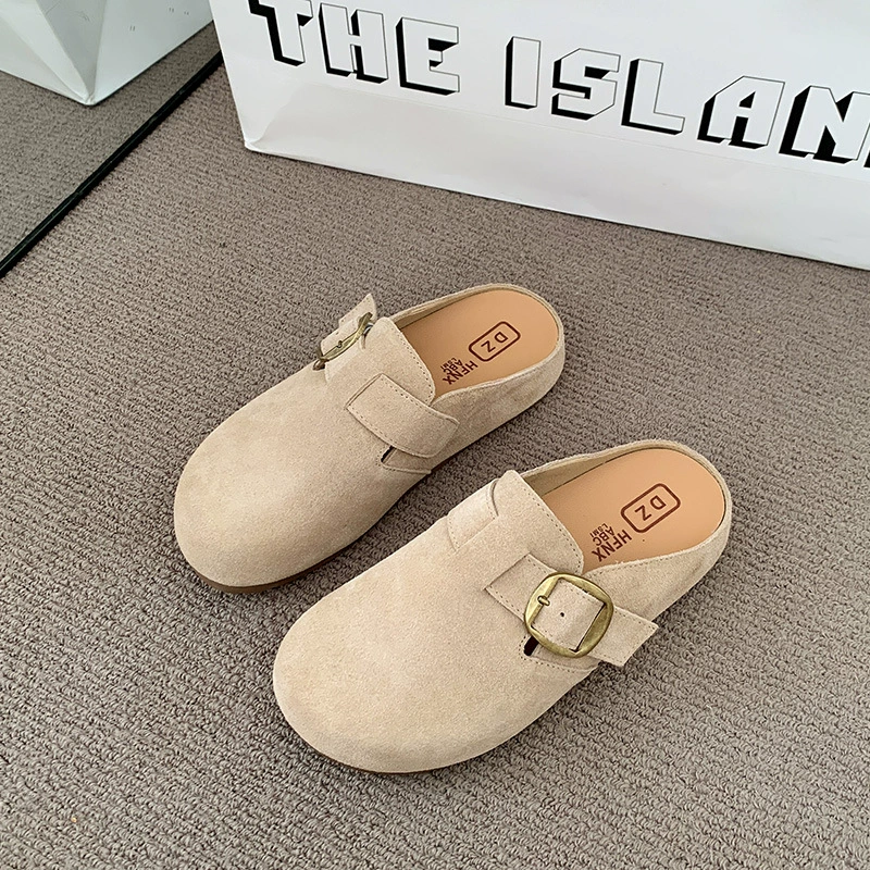 Женские простые ботинки Бракенштук (Birkenstock) для Баотоу?— нужно корректно перевести: 'Simple Baotou Birkenstock shoes for women 2025 spring new casual soft-soled lazy slippers retro single shoes'