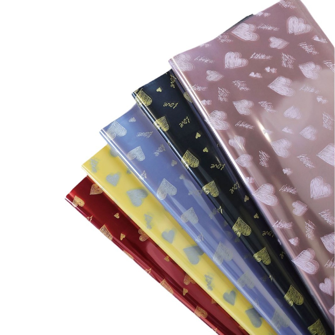 Li Zhi Ran Día de San Valentín Romántico amor impermeable papel de embalaje de flores papel de cristal transparente papel de envoltura