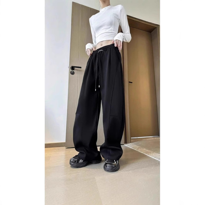 American Spring Autumn and Winter Casual Pants Women's New Loose Slimming Design Sense Nicking Foot-binding Sports Pants Sweatpants