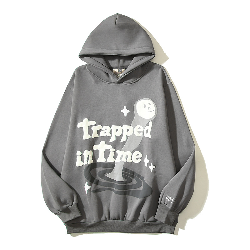 Pullover Hooded Sweatshirt for Men with Animal Print, Long Sleeve
