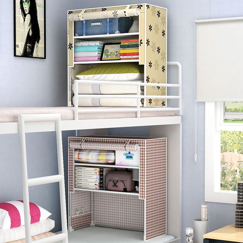 Essential Artifact for Dormitories, Bed Wardrobe Storage Cabinet, College Student Bunk Bed Bedside Storage Rack