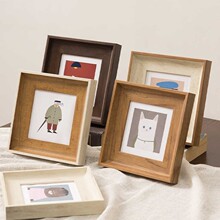 照片摆台定制正方形相框5寸6寸7寸8寸油画棒复古十字绣裱画框挂墙