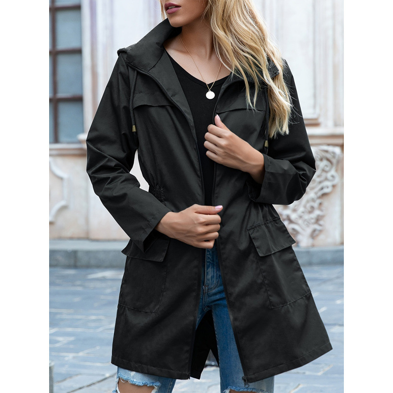 2026 Cross-Border New European and American Women's Raincoat Lightweight Windbreaker Jacket Cross-Border Dropshipping