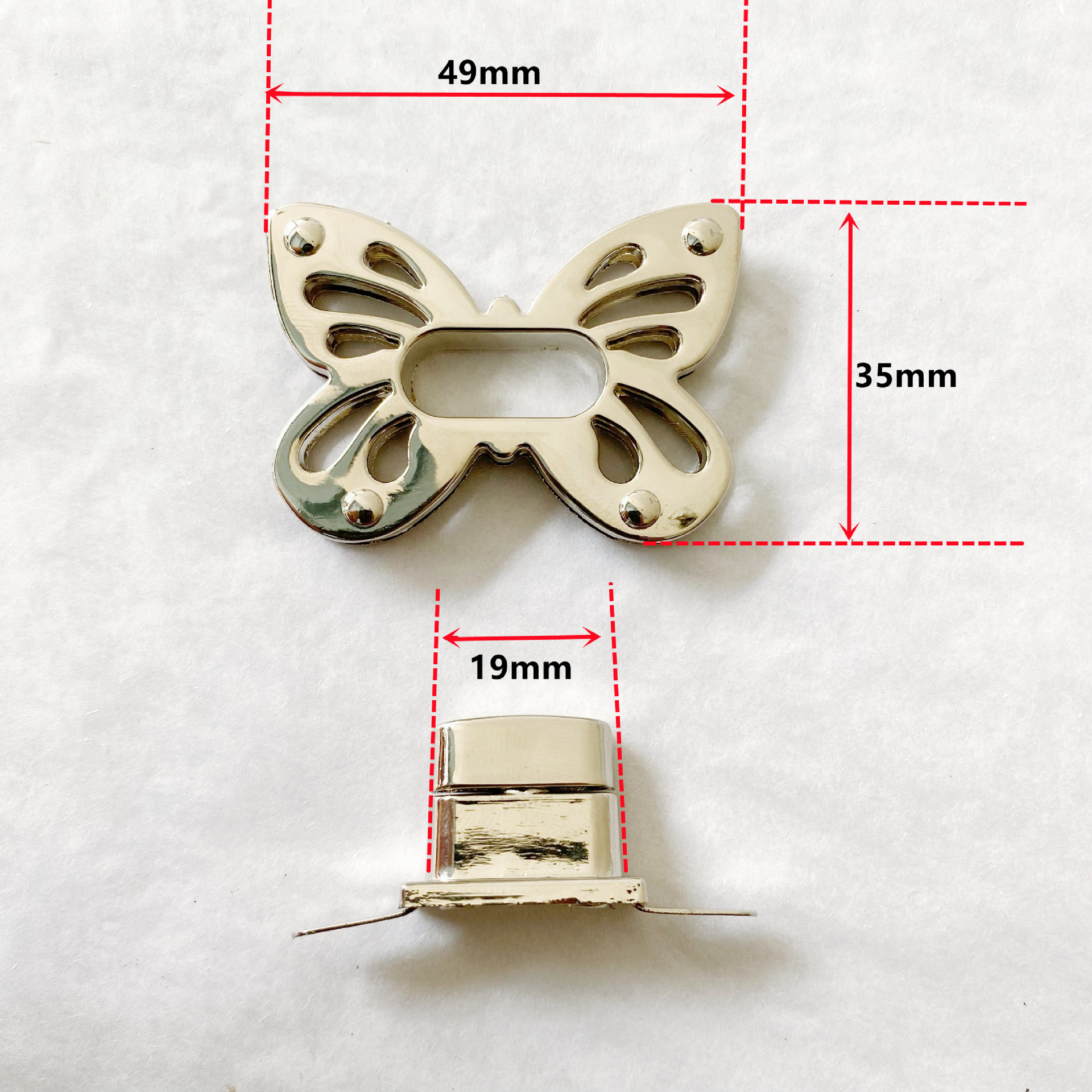 供應箱包五金配件 包包蝴蝶鎖扣 包包五金鎖扣 女包五金配件