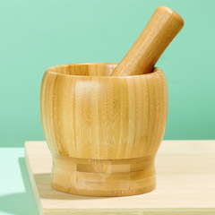 Manual grinder bamboo garlic pounding jar food stuffing stirrer kitchen garlic mortar chili pepper pounding garlic paste garlic mortar