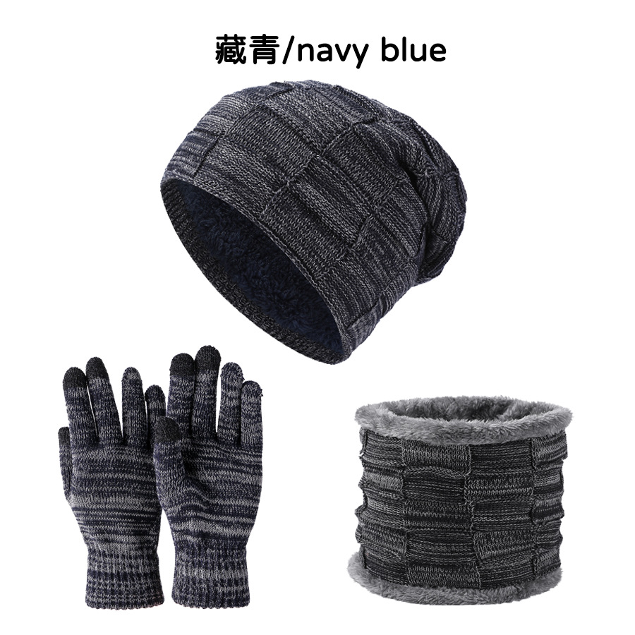 Wholesale Plus Velvet Thick Hat Neck Gloves Three-piece Set