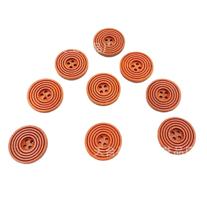 15/20/25/30mm café/café ligero/café profundo/Negro espiral patrón de botón de madera DIY botón de madera