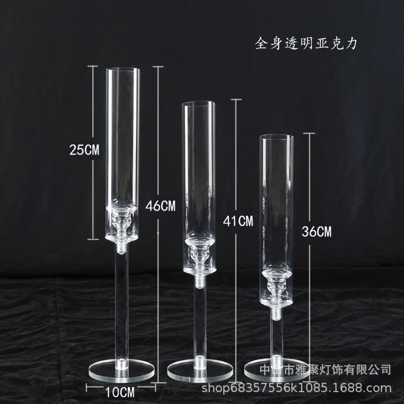 Nueva boda apoyos acrílico candelabro engrosado tubo acrílico totalmente transparente carretera plomo boda etapa decoración adornos