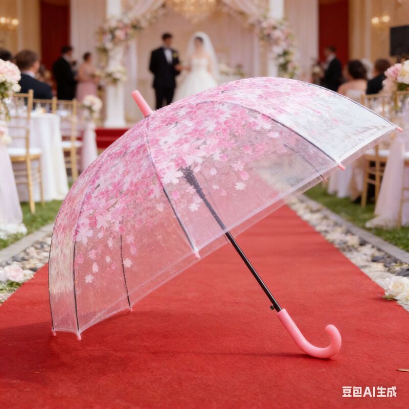Wedding Flower Umbrella, Birdcage Transparent Umbrella, Arched Mushroom-Shaped Cherry Blossom Sun Umbrella, Fresh Style, Rainproof and Sunshade Wholesale