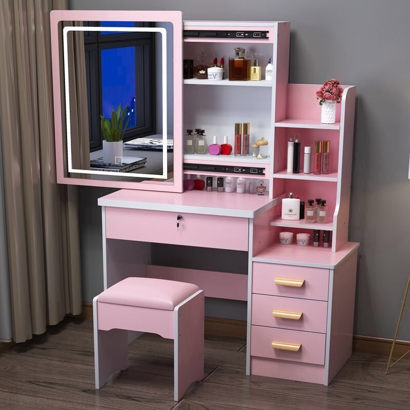 Tocador Mesa 918 dormitorio pequeño apartamento de almacenamiento mesa de maquillaje con luces Comercio exterior transfronterizo