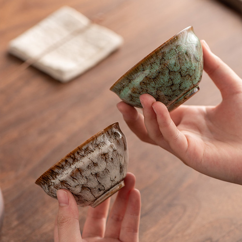 Boutique kiln tea cup master tea cup ceramic kung fu tea set tea bowl set home gift built five elements cup