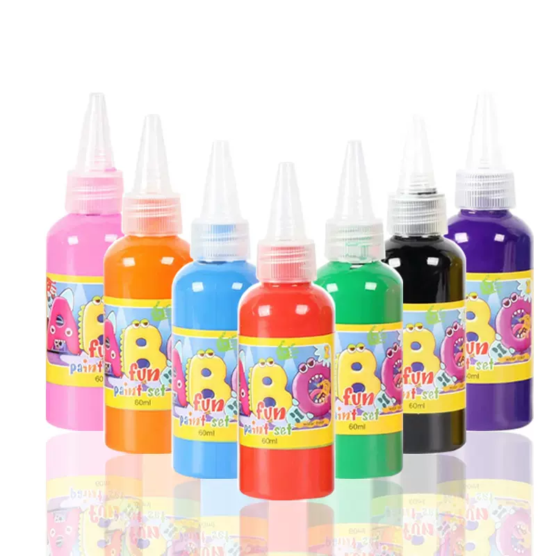 厂家直销60ml手指画颜料儿童diy绘画涂鸦颜料水粉水彩颜料批发