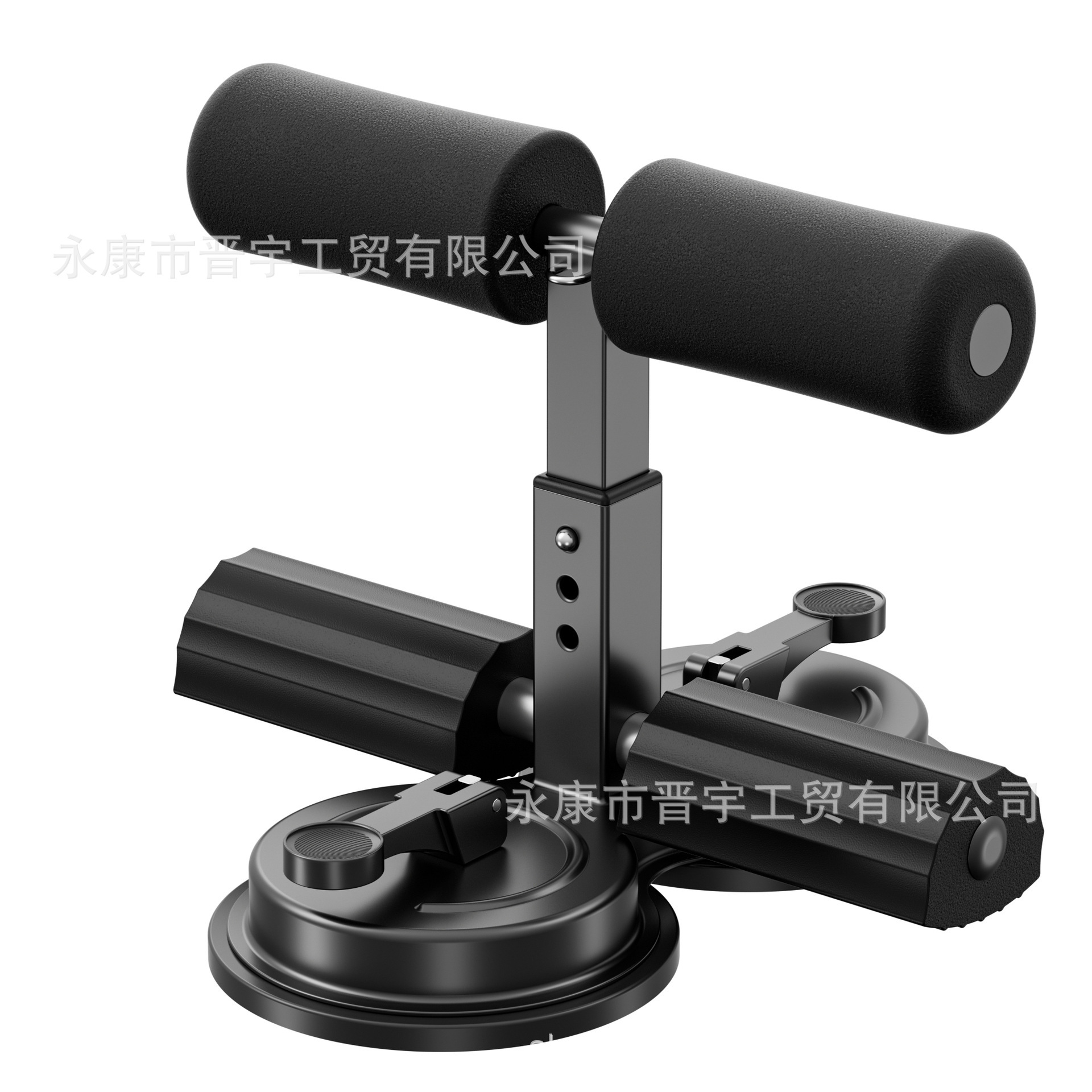 Sit-up assistant with drawstring double suction plate waist-strengthening abdominal exercise fitness equipment foot presser abdominal roller