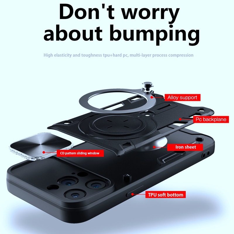 Suitable for iPhone 15 ProMax phone case, Apple 14 Shangpu window ring holder, protective case S23 red rice_voghion.com