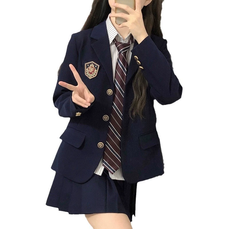 Mountain tea, black suit, student pleated skirt, jacket, for teenagers