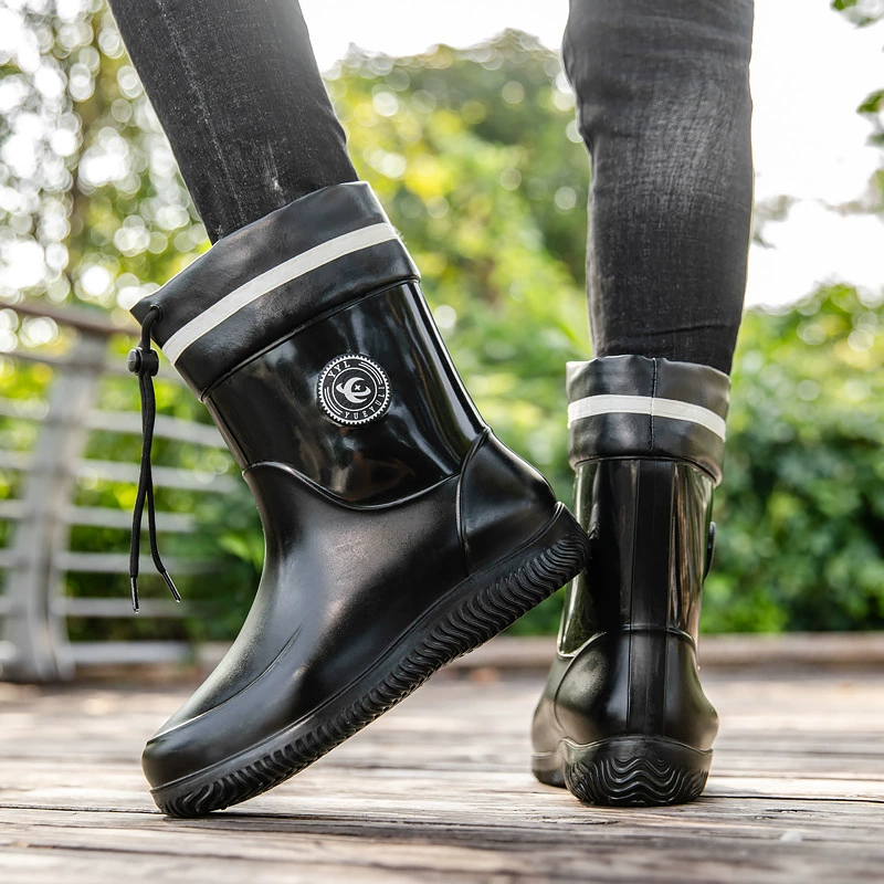 Трансграничные большие размеры новые резиновые сапоги нескользящие и износостойкие мужские водонепроницаемые модные водяные туфли резиновые туфли для рыбалки