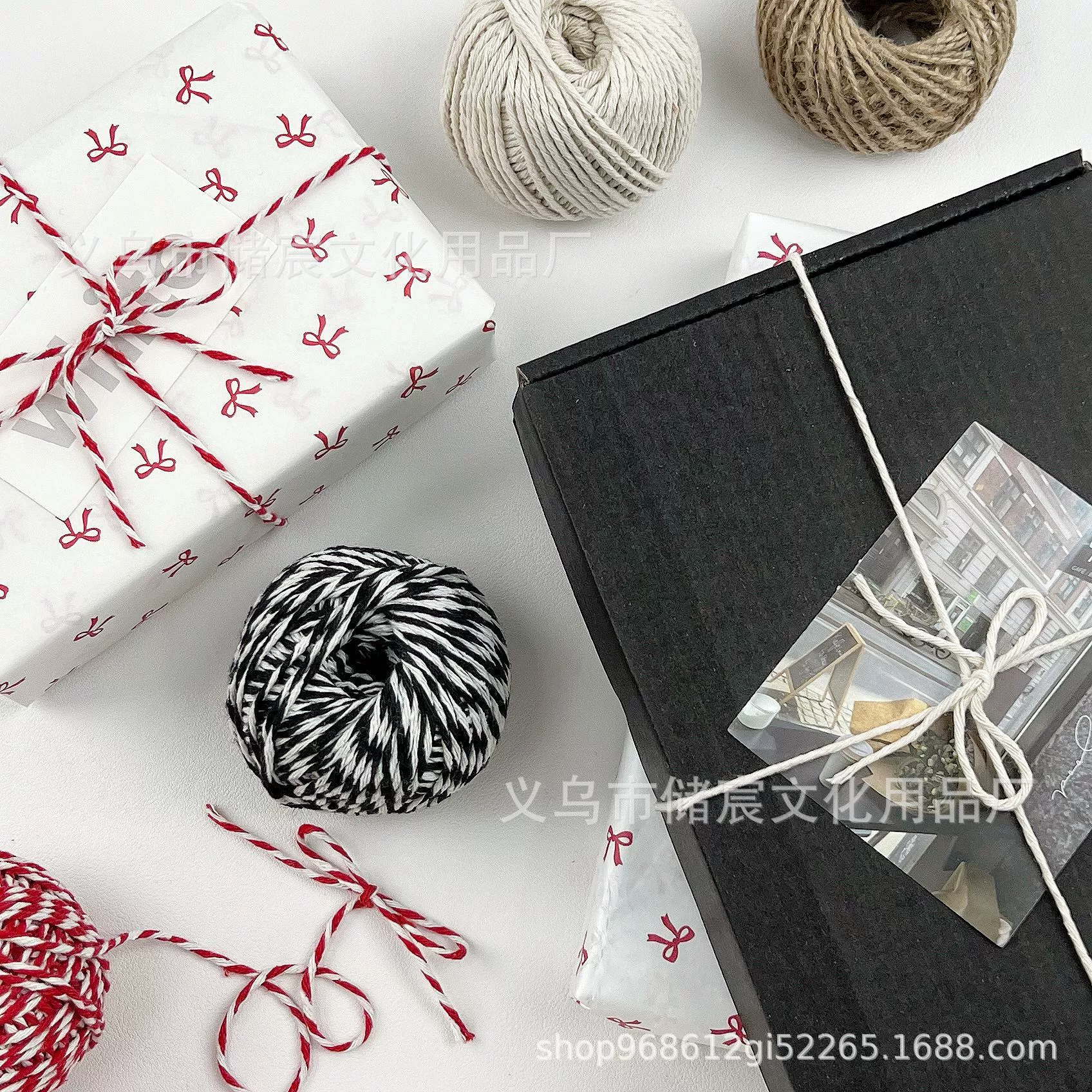Affordable hemp rope card gift ins packaging rope DIY decorative thin rope hand account gift retro packaging ribbon