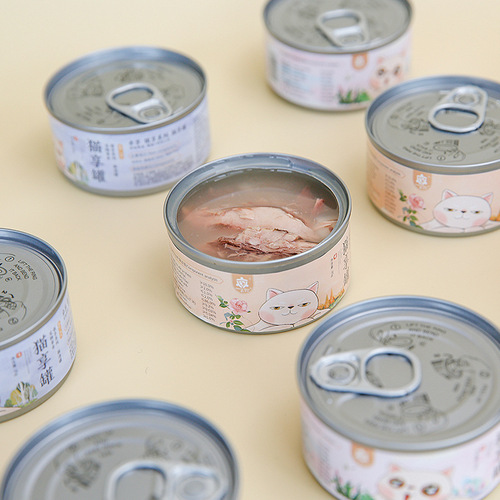 Zhuoxiang canned cat silver canned white meat bonito soup can wet food can cat nutrition pet wet food hydrating cat strips
