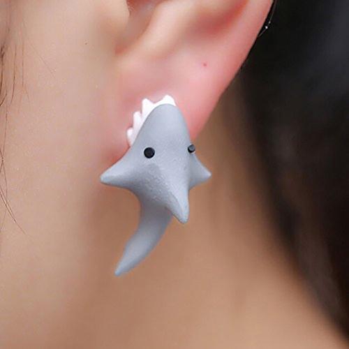 1 Pair Cute Dinosaur Metal Women's Ear Studs display picture 5