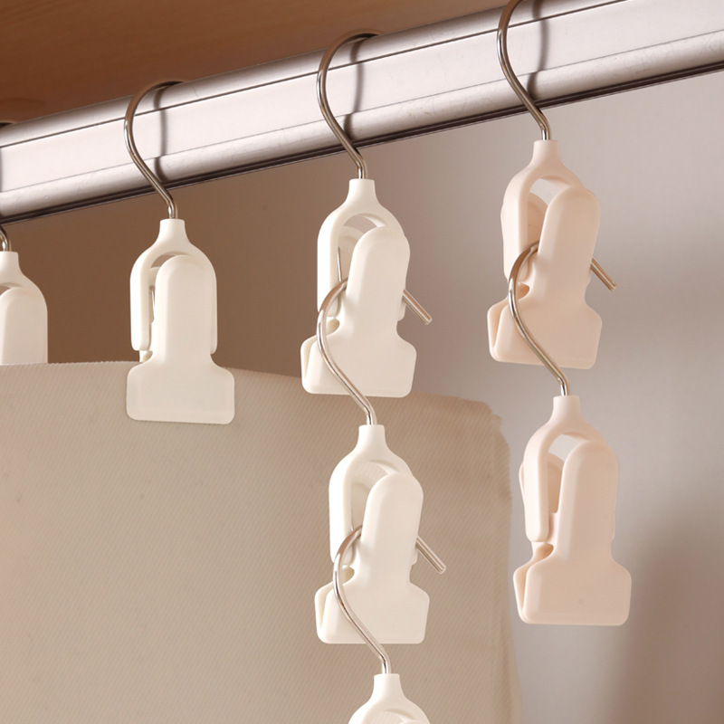 Multi-functional rotatable single hook small clip drying storage skirt clip pants hanger hat clip pants clip