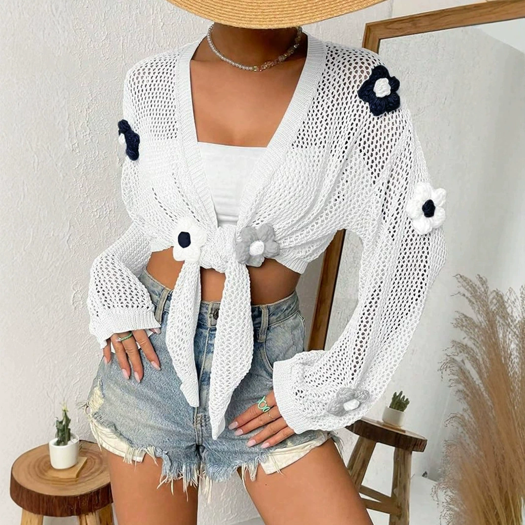 Внешняя торговля трансграничная Европа и амазонка источник женский короткий кардиган с длинными рукавами маленькая куртка пляжная весна лето