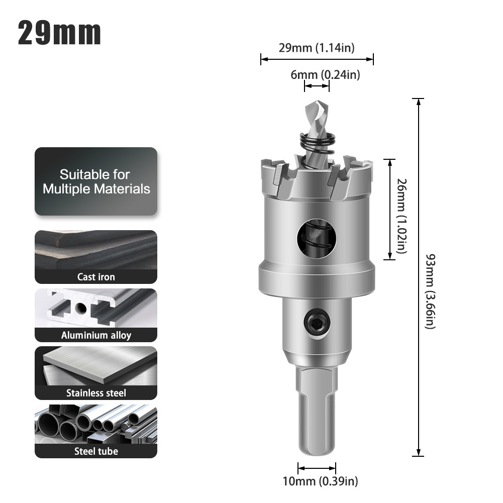 Abridor de agujero de aleación 5A de alto grado Abridor de agujero de acero inoxidable de alto grado TCT