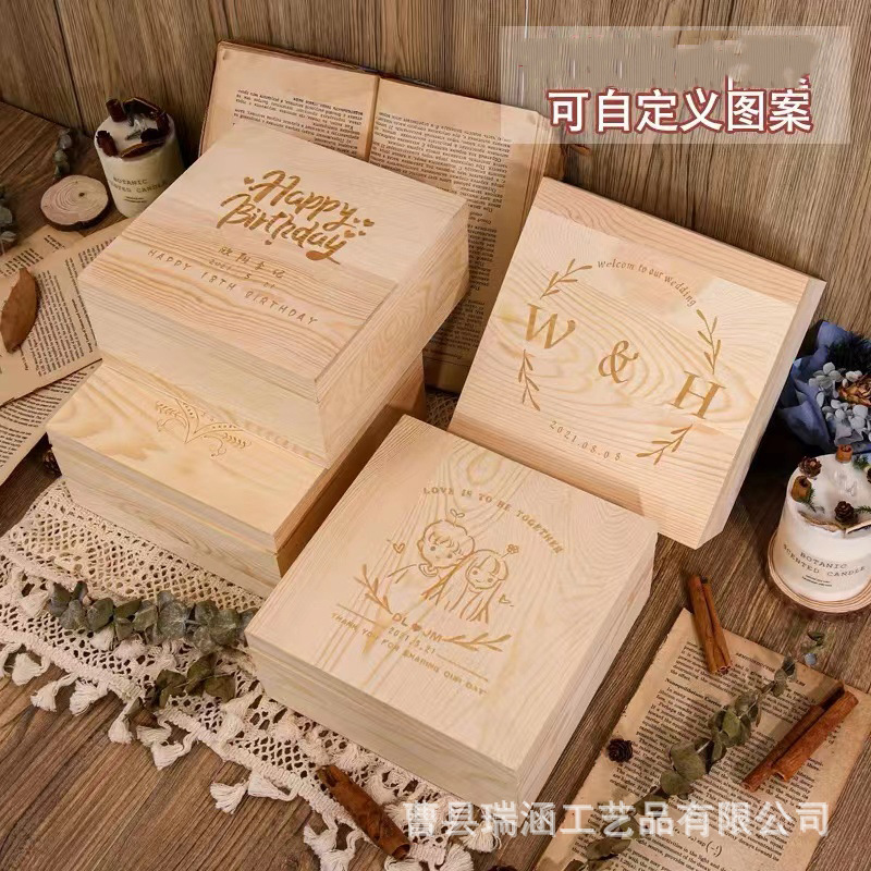 Wooden table storage box