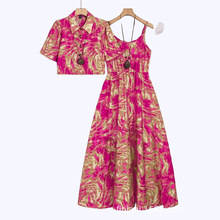 亚马逊TikTok拼多多外贸跨境欧美标码女装新款夏季两件套时尚休闲